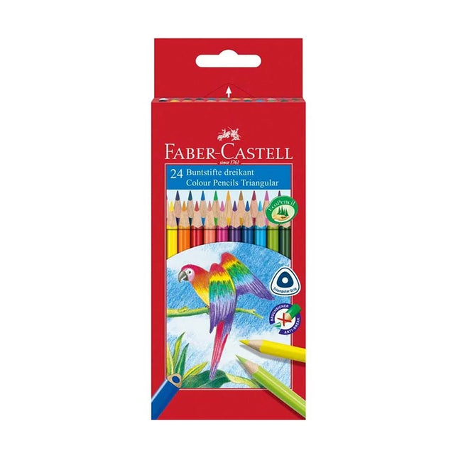 Színes ceruza készlet, háromszögletû, FABER-CASTELL "Papagáj", 24 különbözõ szín